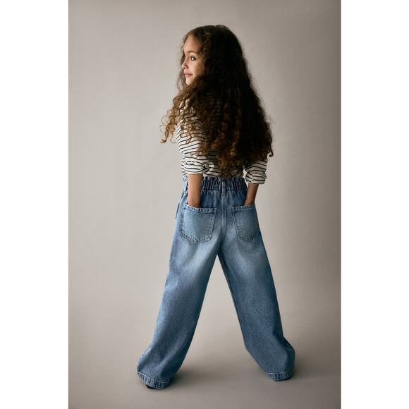 H&M Wide Leg Paper-Bag Jeans in Size 4T Demin Blue $24.99 - Picture 5 of 5